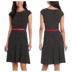 Anne Klein Polka Dot Cap Sleeve Dress